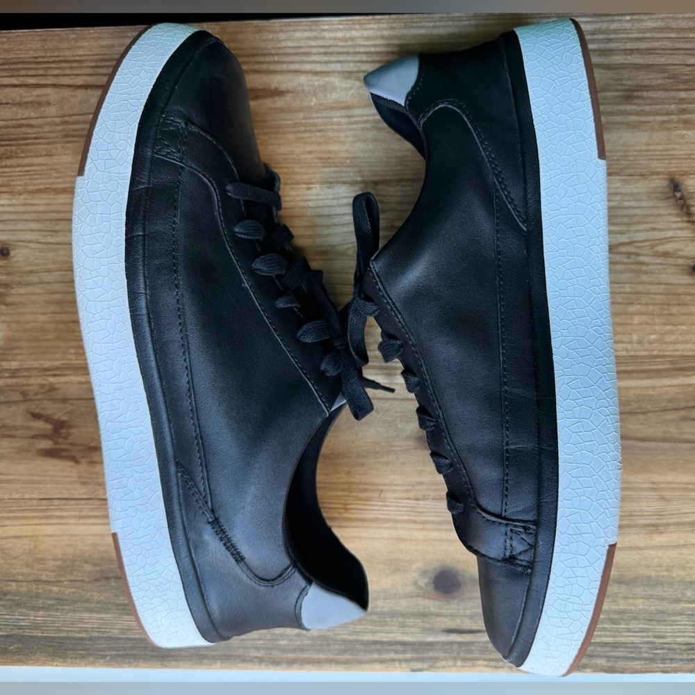 Kizik Vegas Black leather sneakers 13 Wide - Picture 7 of 9